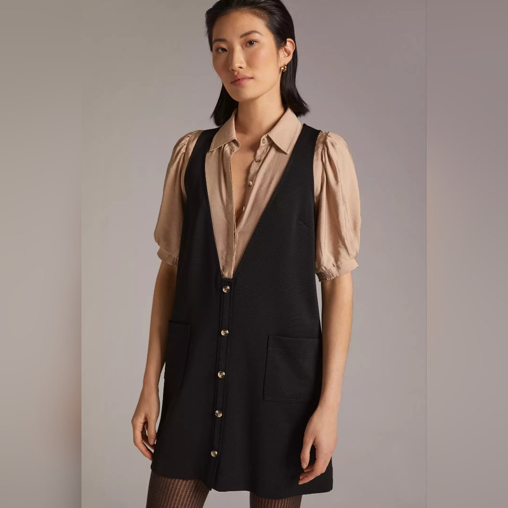 Maeve Layered Pinafore Mini Dress